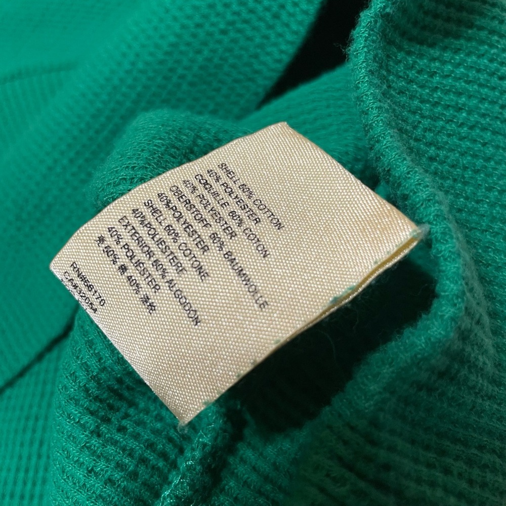PILCRO Anthropologie Kelly Green Mock Neck Waffle Knit Long Sleeve Size Large - Picture 7 of 9